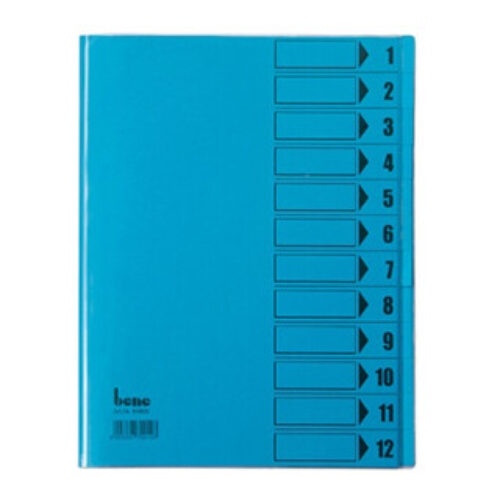 Bene Ordnungsmappe 084800BL DIN A4 12Fächer PVC blau