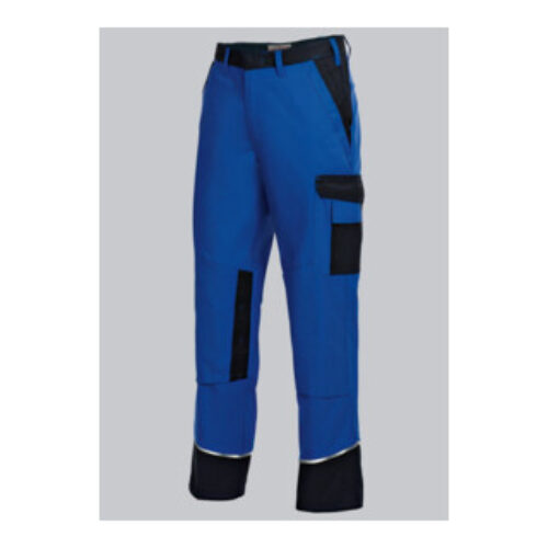 BP® Arbeitshose mit verdeckten Knöpfen und Kniepolstertaschen, königsblau/schwarz, Gr. 52, Länge s