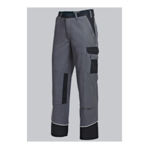 BP® Arbeitshose mit verdeckten Knöpfen und Kniepolstertaschen, dunkelgrau/schwarz, Gr. 48, Länge n