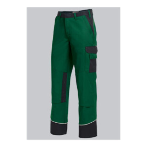 BP® Arbeitshose mit verdeckten Knöpfen und Kniepolstertaschen, mittelgrün/schwarz, Gr. 50, Länge l