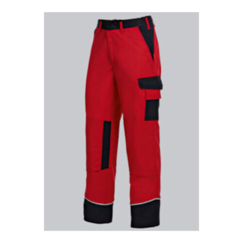 BP® Arbeitshose mit verdeckten Knöpfen und Kniepolstertaschen, rot/schwarz, Gr. 48, Länge l
