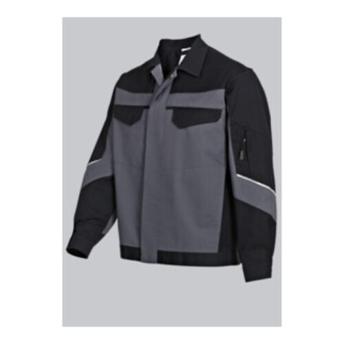 BP® Arbeitsjacke mit verdeckten Knöpfen, dunkelgrau/schwarz, Gr. 44/46, Länge n