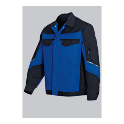 BP® Arbeitsjacke mit verdeckten Knöpfen, königsblau/schwarz, Gr. 48/50, Länge n