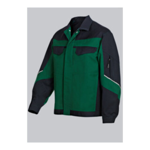 BP® Arbeitsjacke mit verdeckten Knöpfen, mittelgrün/schwarz, Gr. 52/54, Länge l