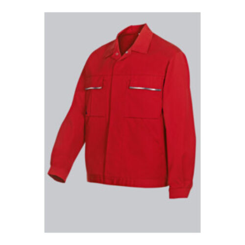 BP® Arbeitsjacke mit verdeckten Knöpfen, rot, Gr. 48/50, Länge n