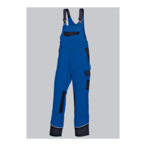 BP® Latzhose mit verdeckten Knöpfen und Kniepolstertaschen, königsblau/schwarz, Gr. 48, Länge l