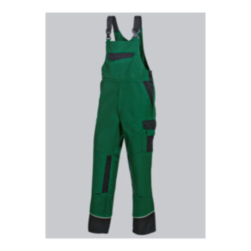 BP® Latzhose mit verdeckten Knöpfen und Kniepolstertaschen, mittelgrün/schwarz, Gr. 52, Länge n