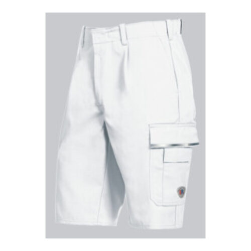 BP® Shorts mit verdeckten Knöpfen und Reflexelementen, weiß, Gr. 60, Länge n