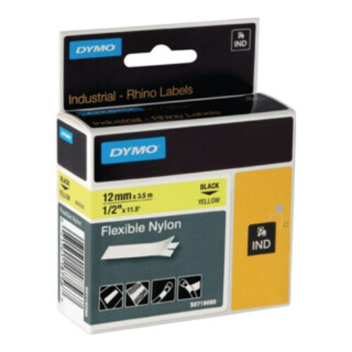 Dymo Schriftband B.12mm/L.3,5m flexibles Nylon schwarz auf weiß