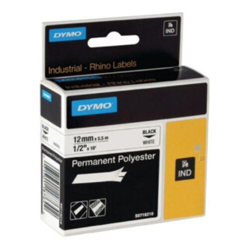 Dymo Schriftband B.19mm/L.5,5m Polyesterband schwarz auf weiß