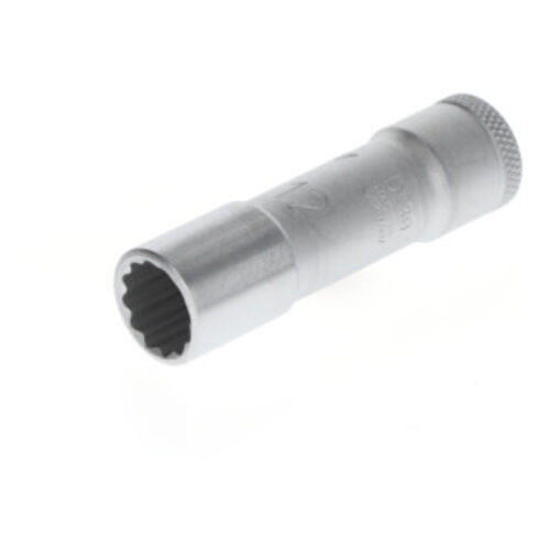 Gedore Steckschlüsseleinsatz lang, Nuss, 3/8“ 10 mm Antrieb, 12-kant, 12 mm Weite, D 30 L 12, Stahl verchromt
