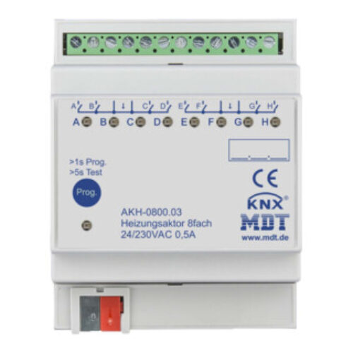 MDT technologies Heizungsaktor 8-fach 4TE REG, 24-230VAC AKH-0800.03