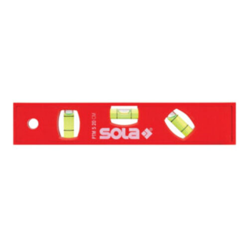 Sola Wasserwaage L.20cm Ku. Magnetstreifen 3Libellen 45GradMessungen