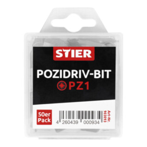 STIER Pozidriv-Bit-Großpackung PZ1