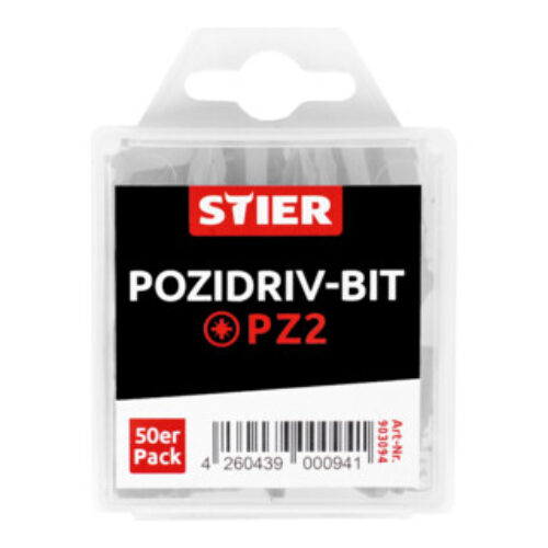 STIER Pozidriv-Bit-Großpackung PZ2