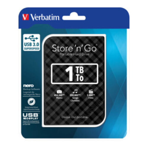 Verbatim Festplatte 1TB USB3.0 Extern,6,35cm(2,5Z) 53194