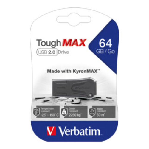 Verbatim USB-Stick 64GB 2.0 ToughMAX,sw 49332